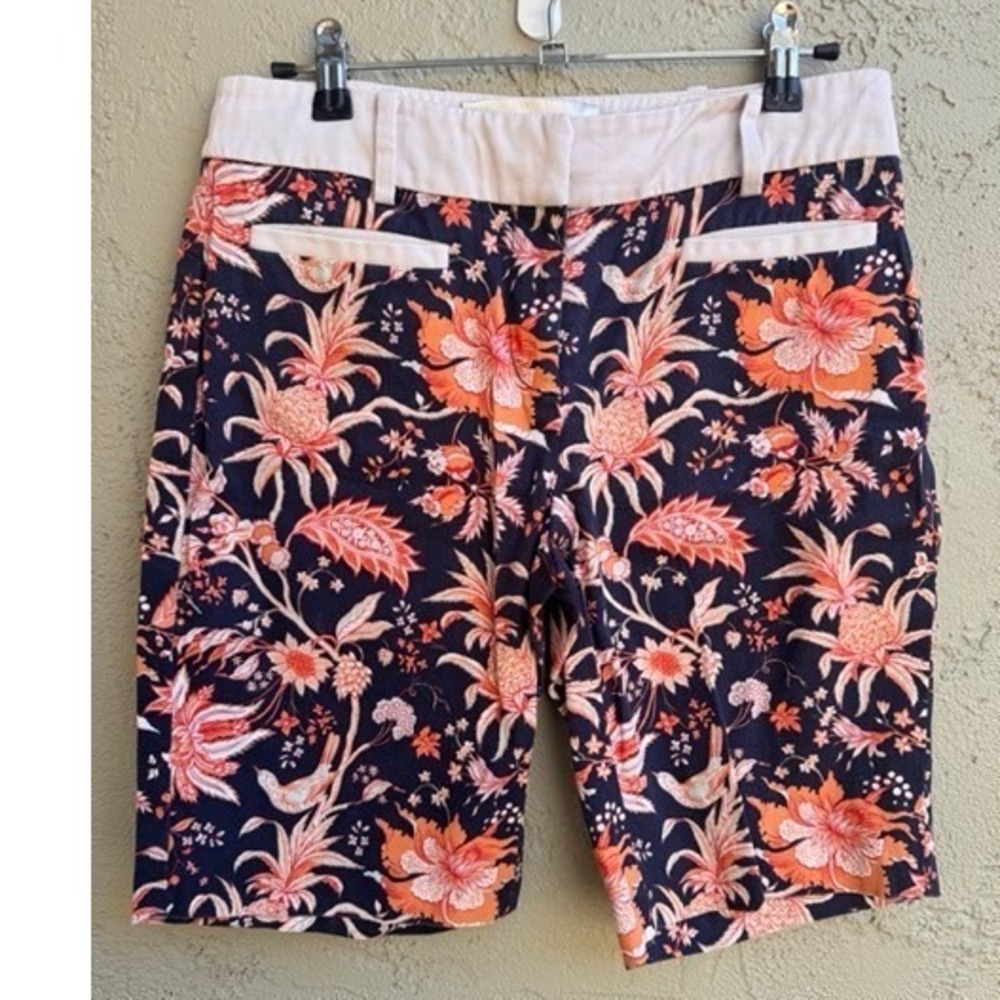 Leifsdottir Anthropologie Womens Floral Bermuda Shorts SZ 2 Resortwear Tropical